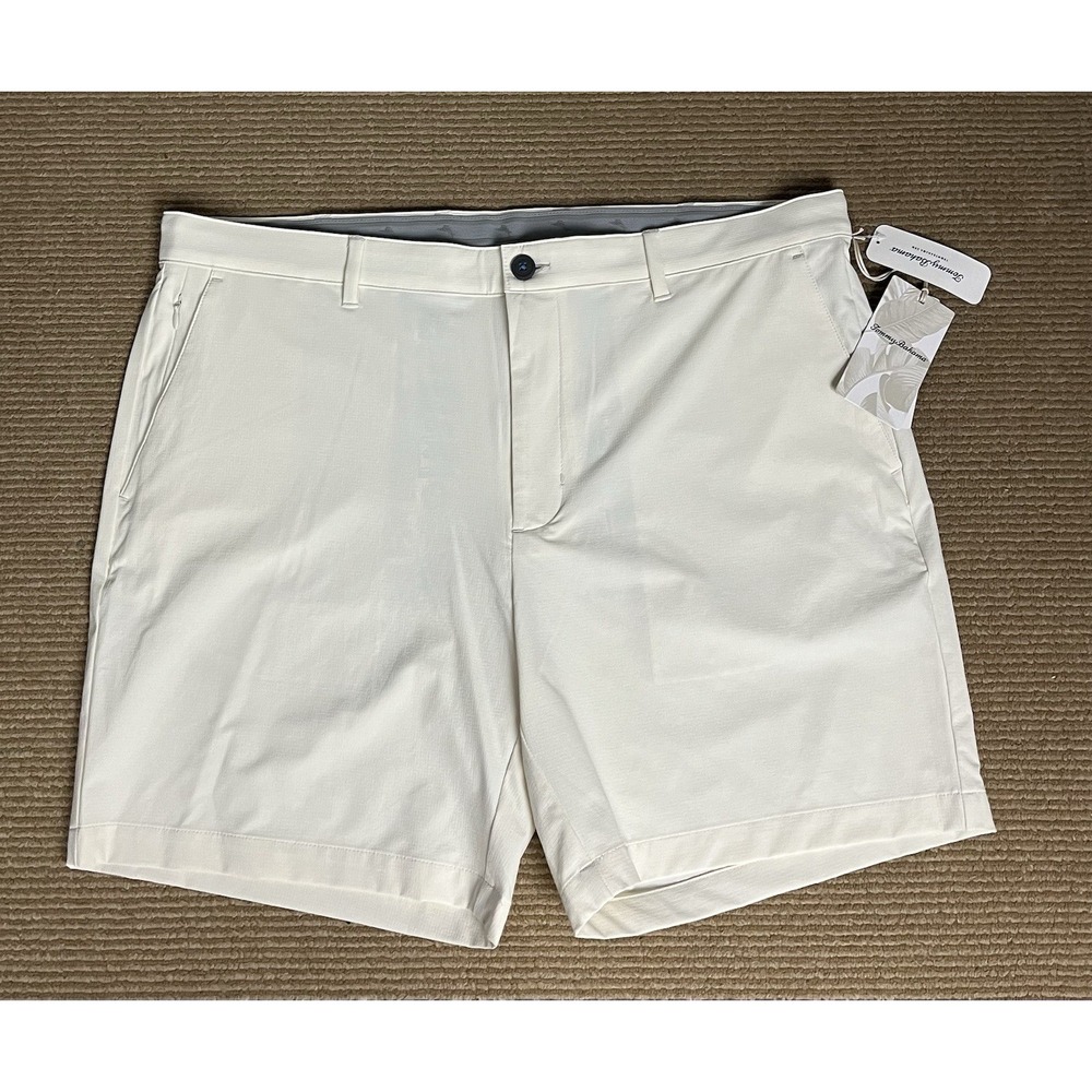 Tommy Bahama Chip Shot Golf Shorts Men's 38 Cream IslandZone UPF 50 Stretch